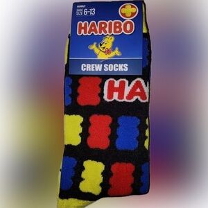 HARIBO GUMMI BEARS Black Crew Socks